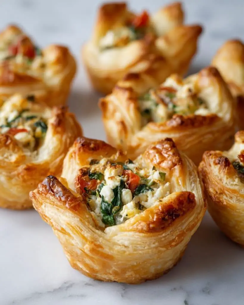 Cheesy Spinach Puffs with Feta and Sun-Dried Tomatoes Recipe