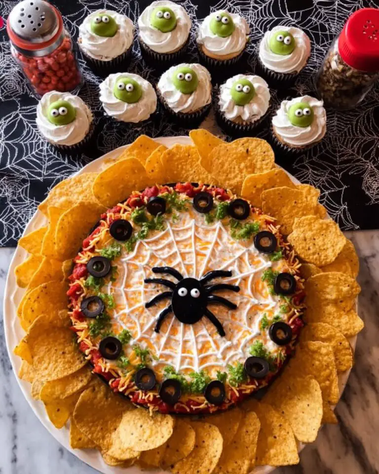 Spooky Halloween Seven Layer Taco Dip Recipe