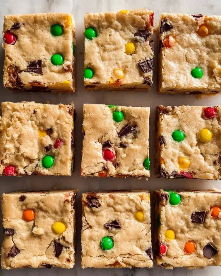 30 Minute M&M Cookie Bars Recipe