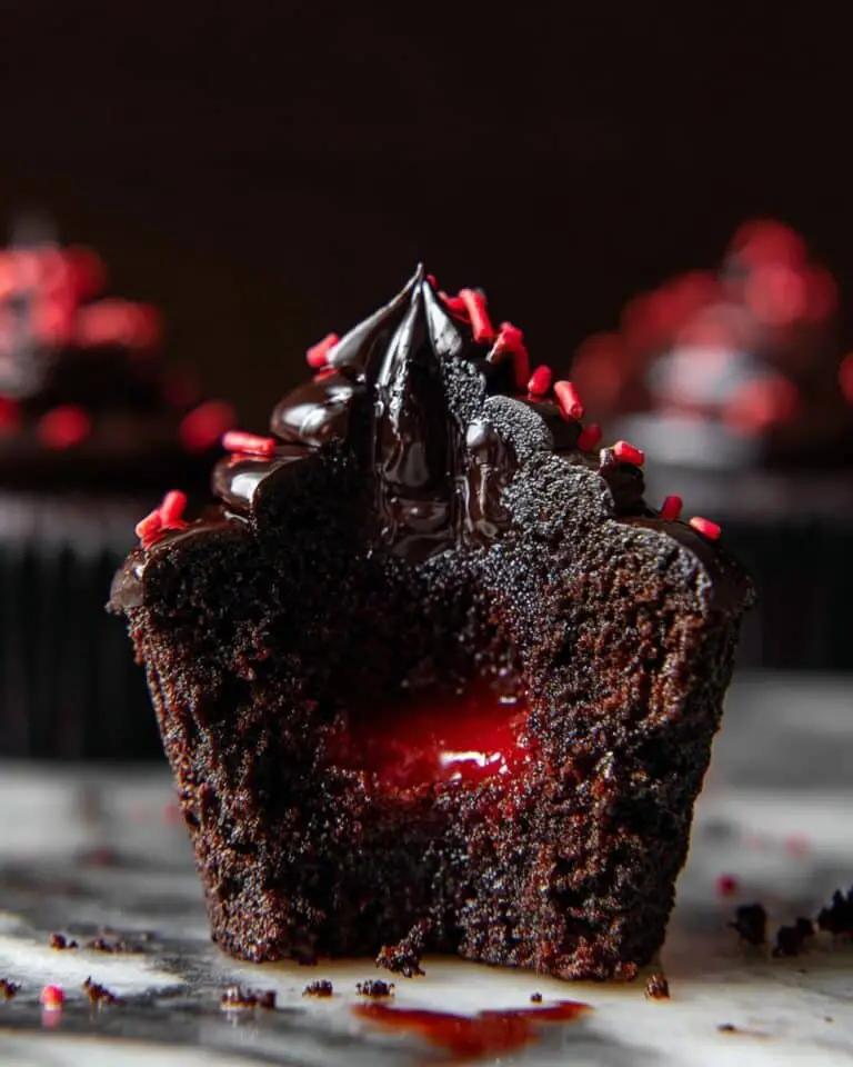 Bleeding Black Halloween Cupcakes Recipe