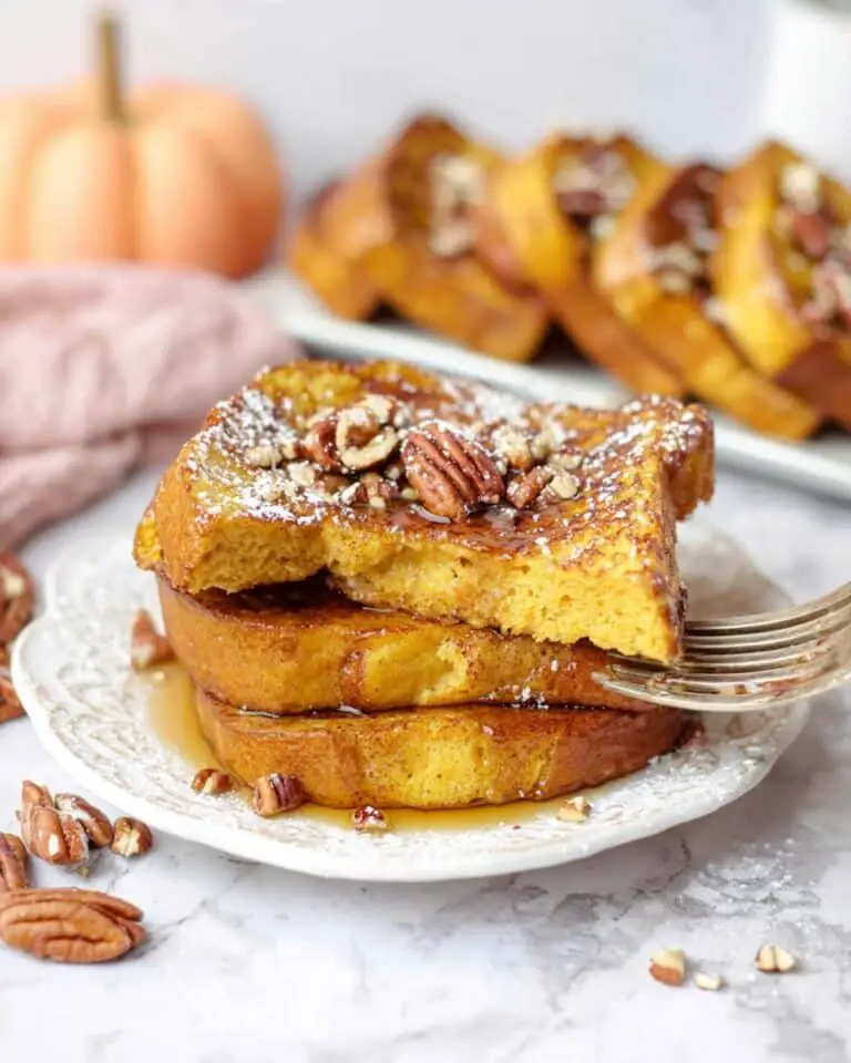 Pumpkin French Toast with Pecans and Maple Syrup Recipe