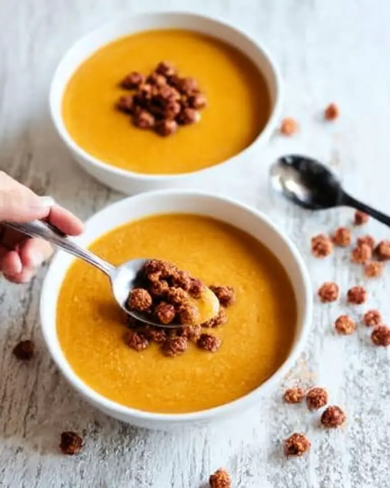 Slow Cooker Butternut Squash Soup with Maple Roasted Chickpeas Recipe