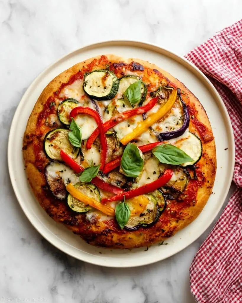 Roasted Vegetable Whole Wheat Pizza Recipe