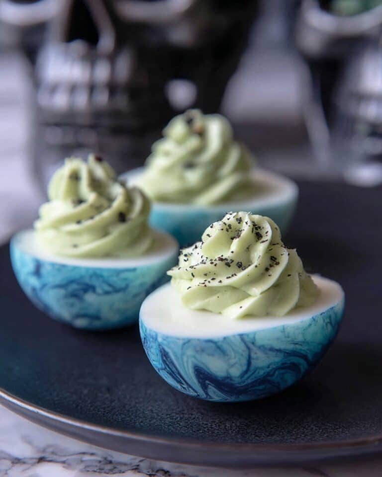 Halloween Spooky Dyed Deviled Eggs Recipe