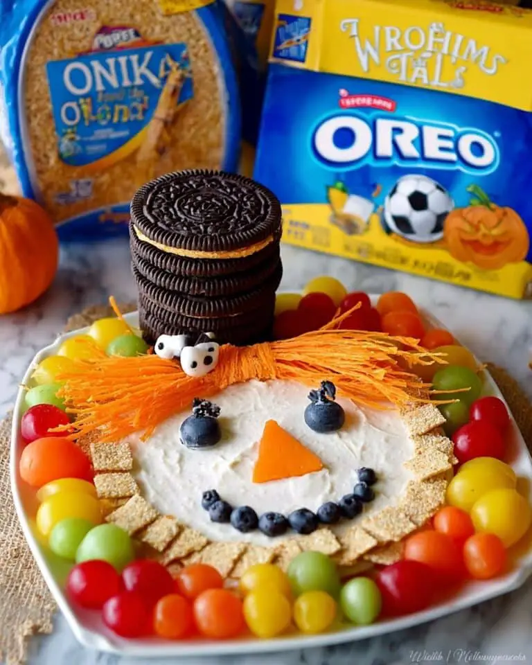 Scarecrow Dip Platter and Oreo Crows! {Halloween Snacks} Recipe