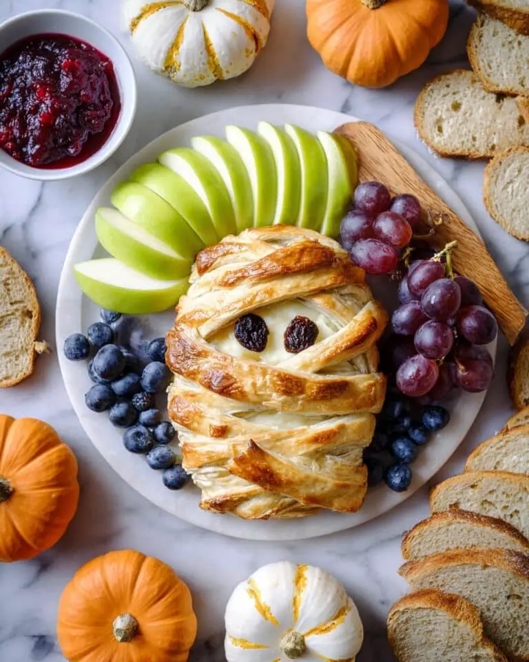 Mummy Brie with Puff Pastry and Cranberries Recipe