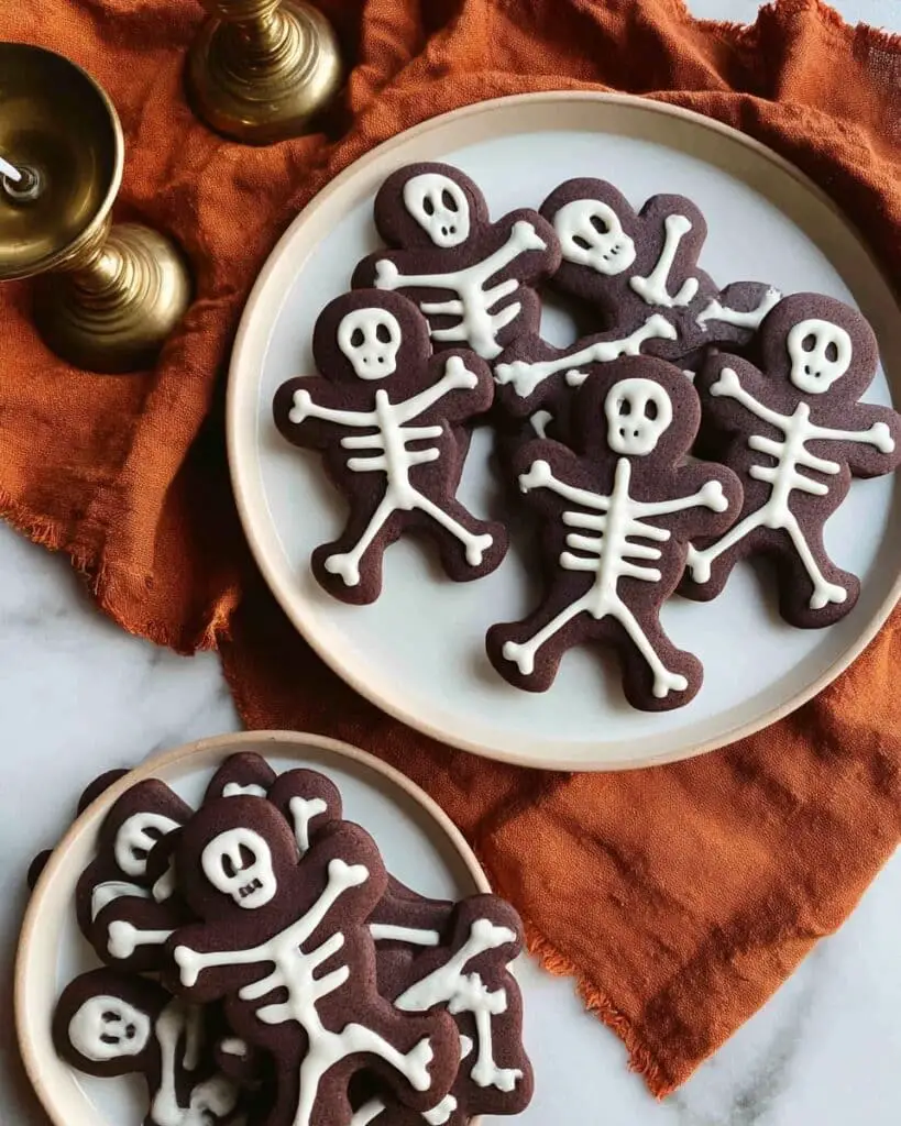 Skeleton Cookies with White Chocolate Skeleton Decorations Recipe