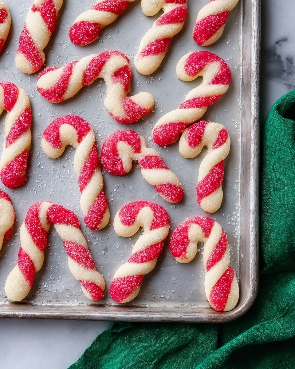 There are eight candy cane shapes placed evenly on a light gray silicone baking mat with a textured pattern. Each candy cane has two twisted layers, one with bright red color and the other with creamy white color, spiraled together to form the traditional candy cane shape. The candy canes are evenly spaced in two rows of four on the mat. The background under the mat is a white marbled texture. photo taken with an iphone --ar 4:5 --v 7