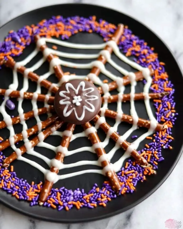 Halloween Pretzel Treats ~ Candy Spiderwebs Recipe