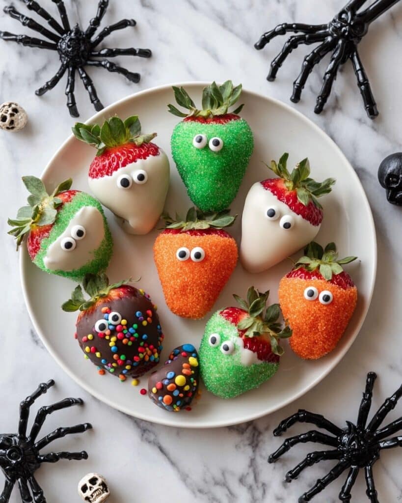Easy Halloween Chocolate Covered Strawberries Recipe