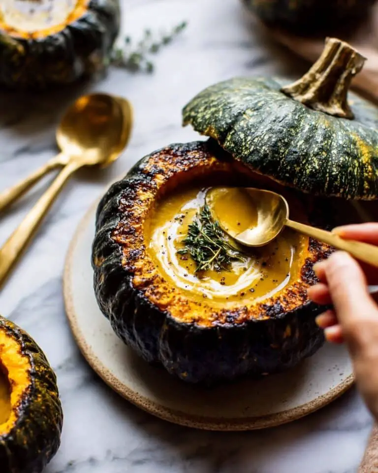 Cheddar Apple Pumpkin Soup with Sage Popovers Recipe