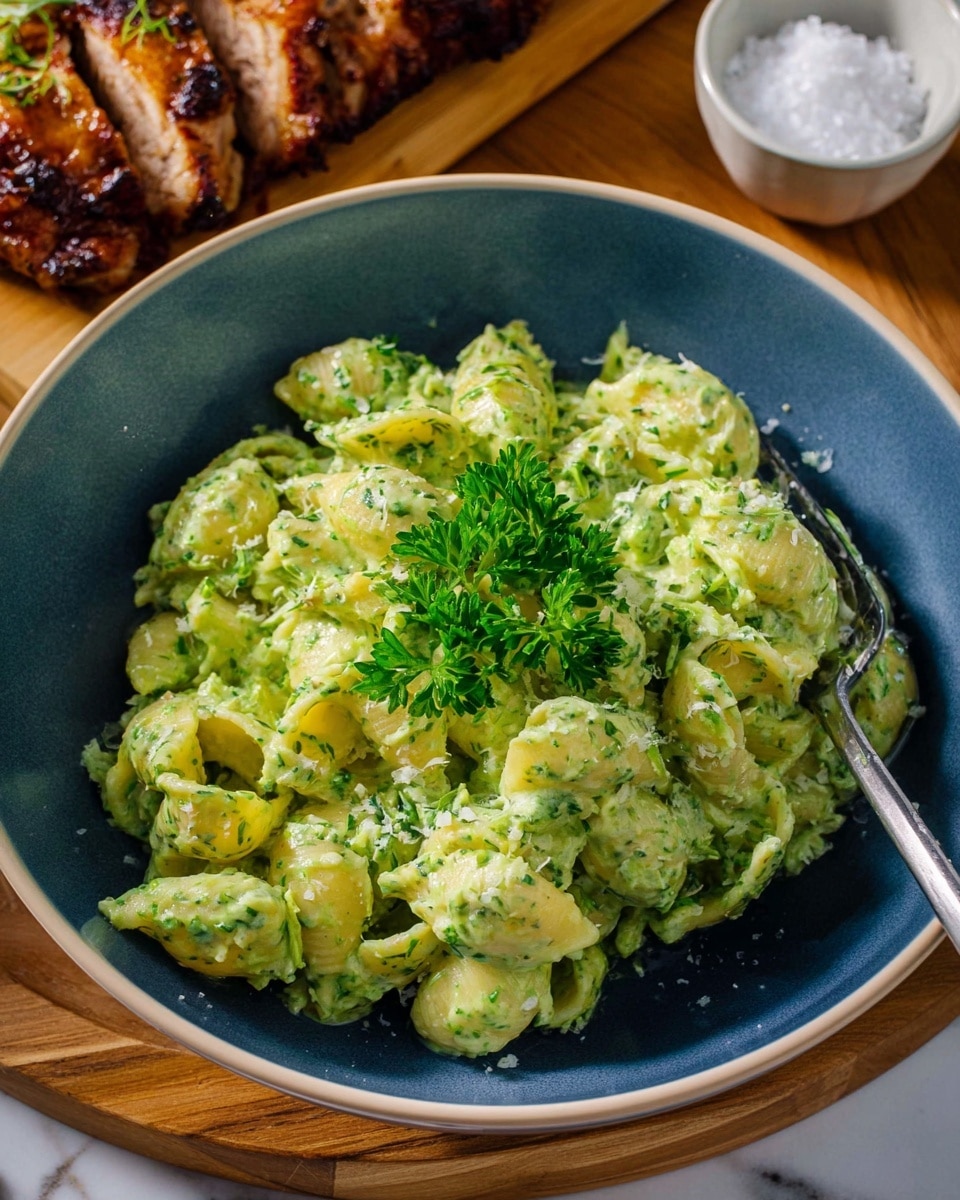 The image shows a shallow white plate filled with a creamy mixture of shredded green cabbage and small pieces of light-colored chicken. The dish appears soft and moist, coated in a pale, creamy sauce mixed with visible small black pepper flecks. The shredded cabbage shows varying shades of green, from light to medium, with a slightly wilted texture. A spoon is partially visible resting in the dish, blending with the creamy mixture. The background is a white marbled surface. Photo taken with an iphone --ar 4:5 --v 7
