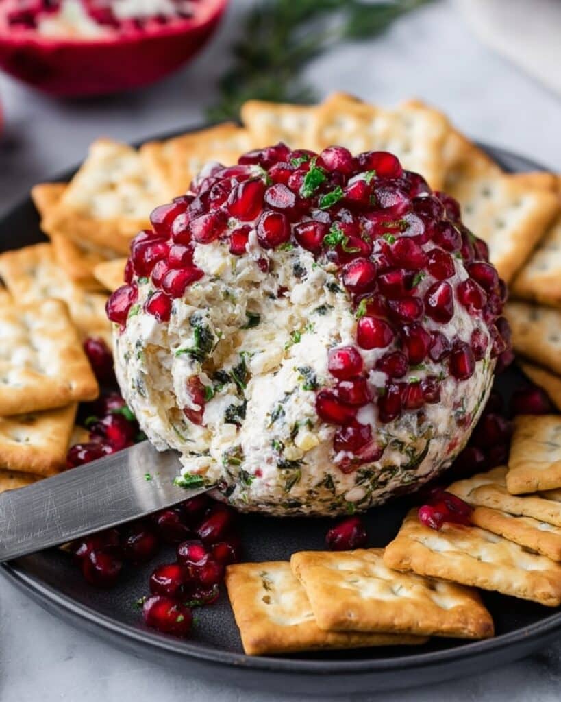 Pomegranate White Cheddar Cheese Ball Recipe
