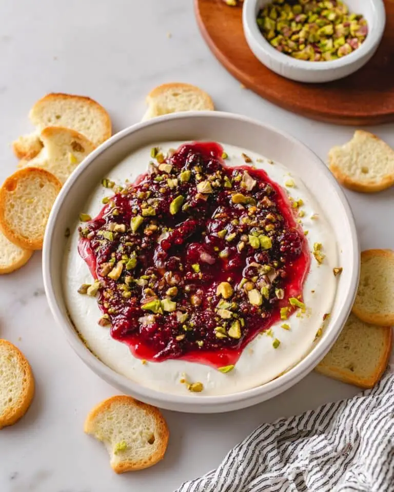 Cranberry Whipped Feta Dip with Pistachios and Honey Recipe