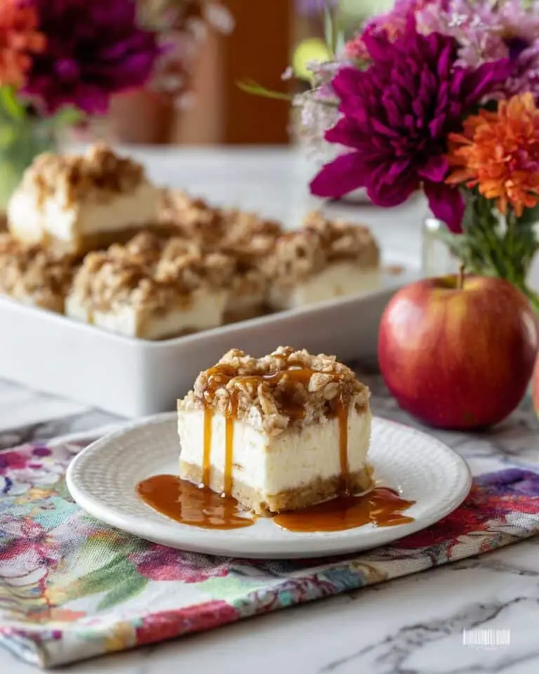 Caramel Apple Streusel Cheesecake Bars Recipe