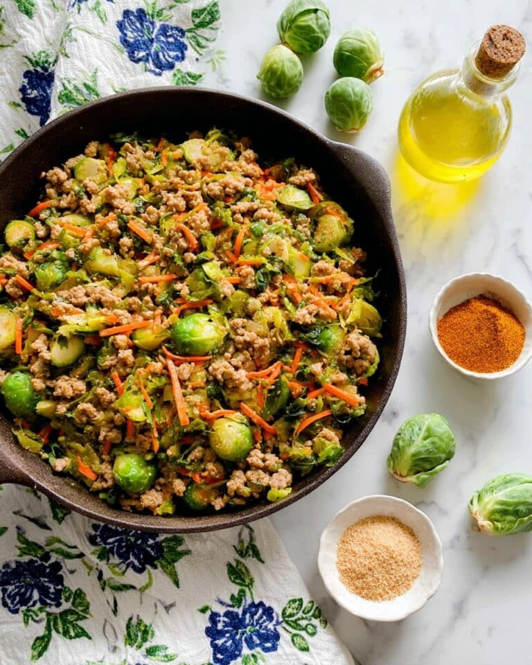 Easy Ground Turkey and Brussels Sprouts Skillet Recipe