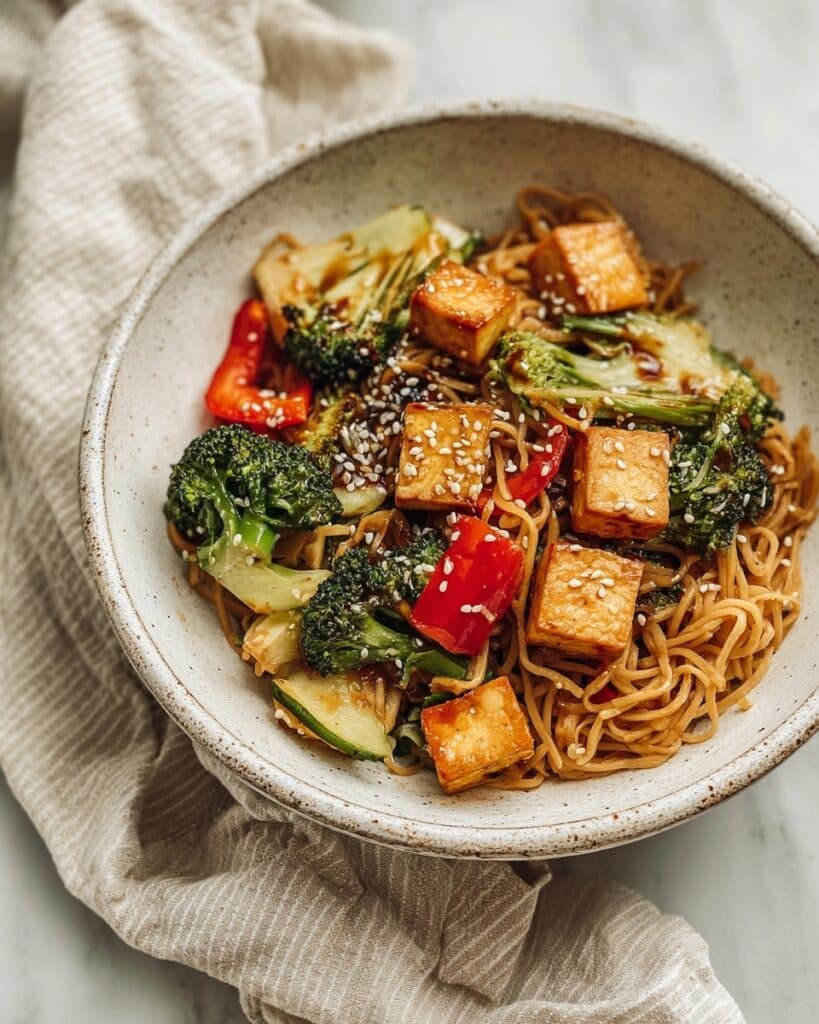Sheet Pan Maple Soy Glazed Tofu and Noodles Recipe