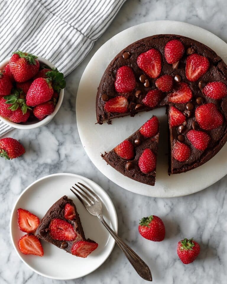 Oil-Free Vegan Chocolate Cake with Strawberries Recipe