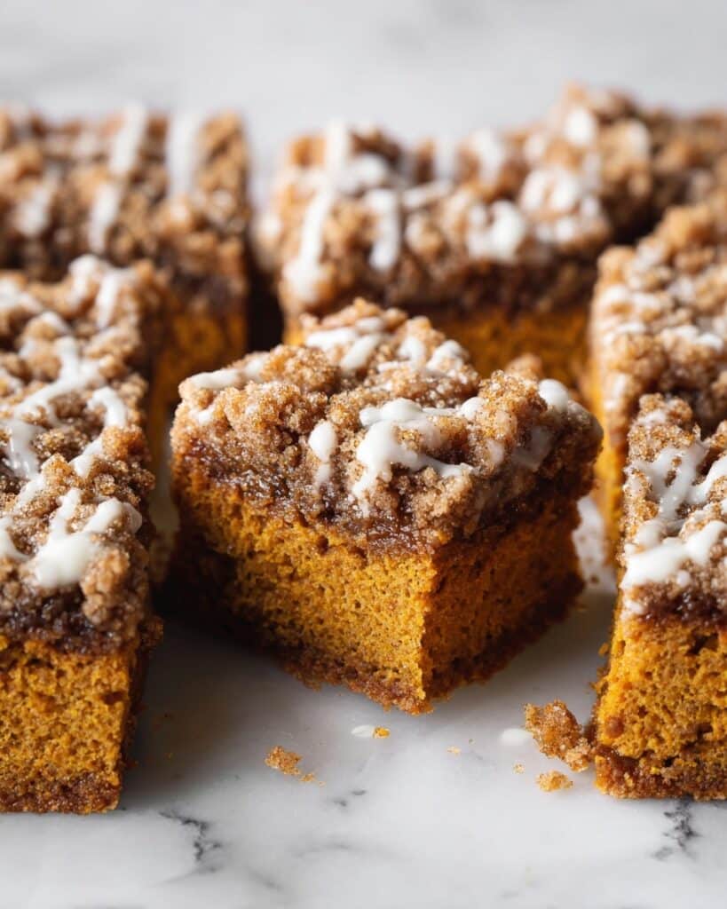Pumpkin Coffee Cake with Crumb Topping and Vanilla Glaze Recipe