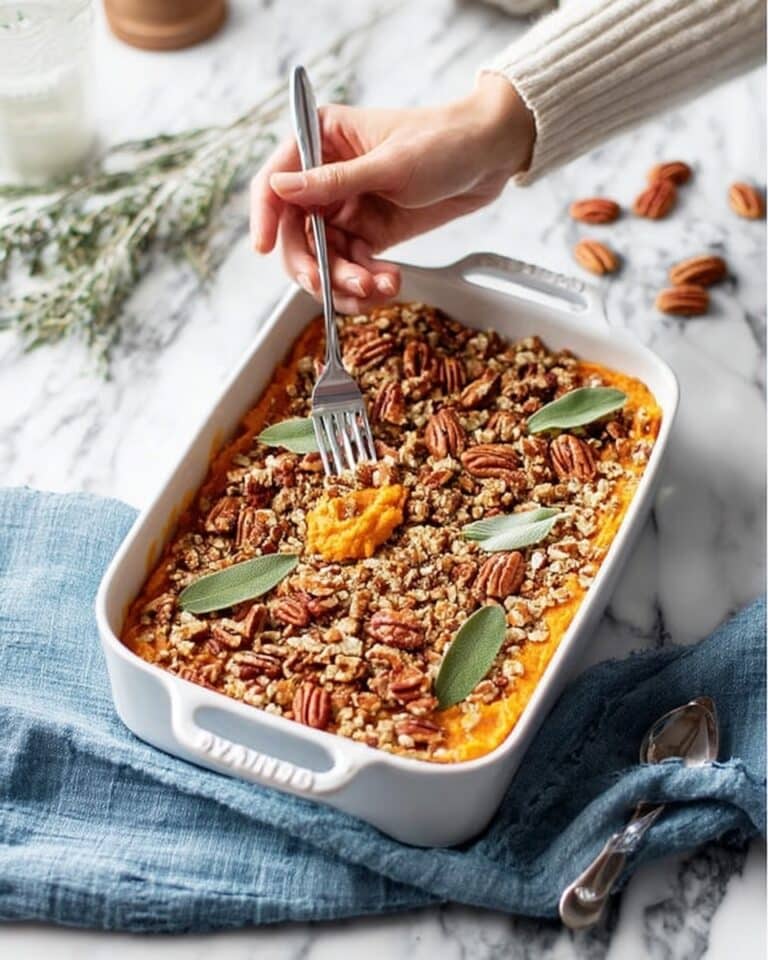 Sweet Potato Casserole with Pecan and Walnut Crumble Recipe