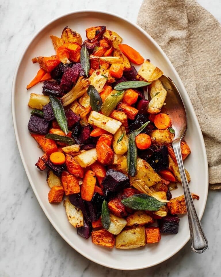 Roasted Root Vegetables with Crispy Sage and Herb Oil Recipe