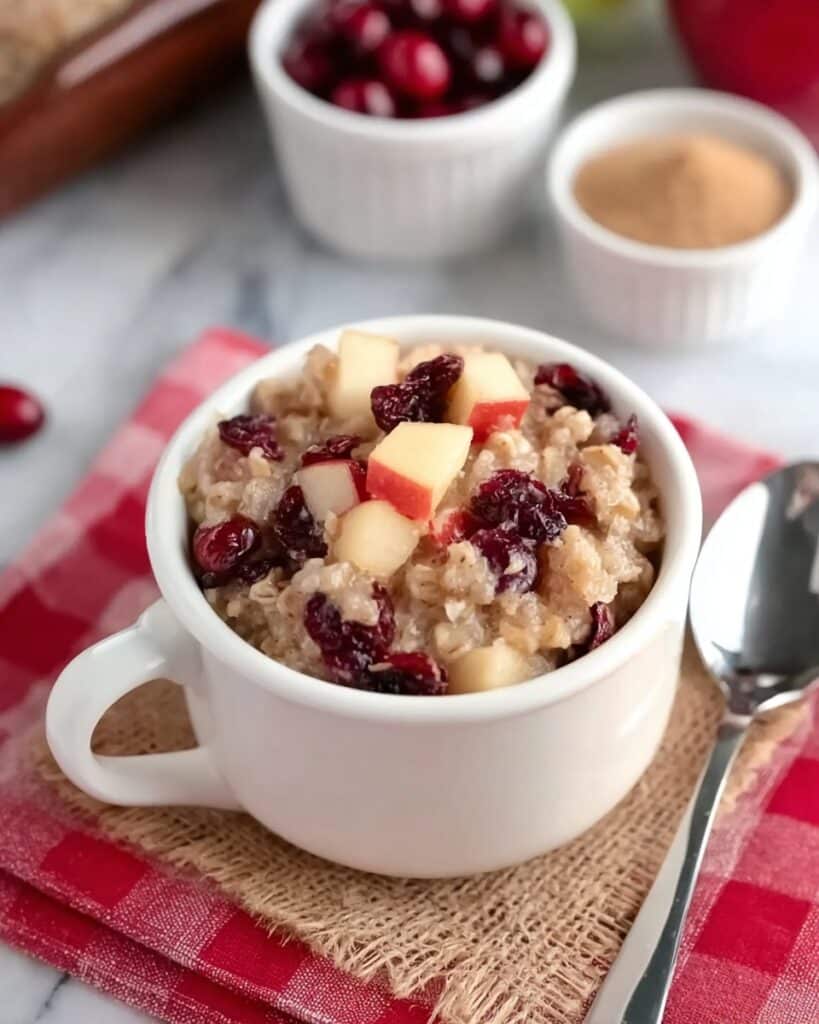 Cranberry Apple Slow Cooker Oatmeal Recipe