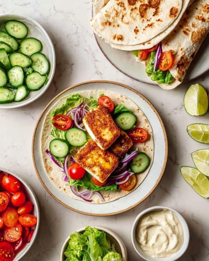 Halloumi Wraps with Sticky Honey Chili Sauce Recipe