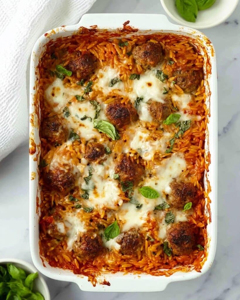 Meatball Orzo Bake {One Pot} Recipe