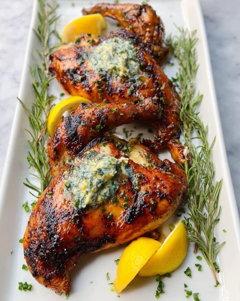 Grilled Pheasant with Herb Marinade and Lemon Butter Recipe