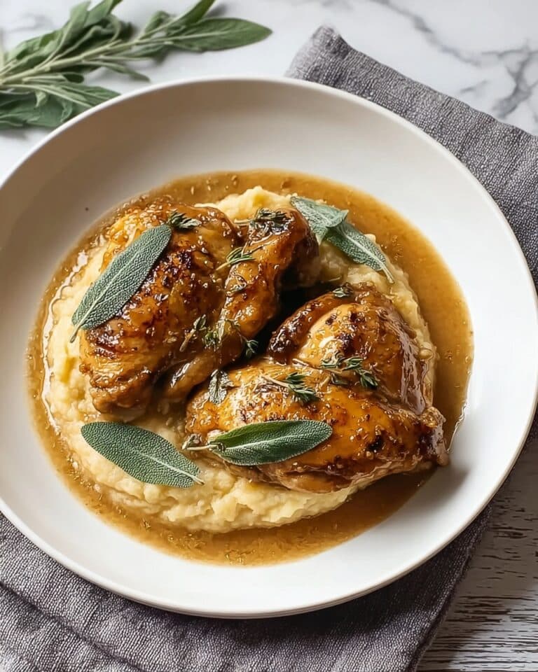 Smothered Pheasant in Creamy Garlic Thyme Sauce Recipe