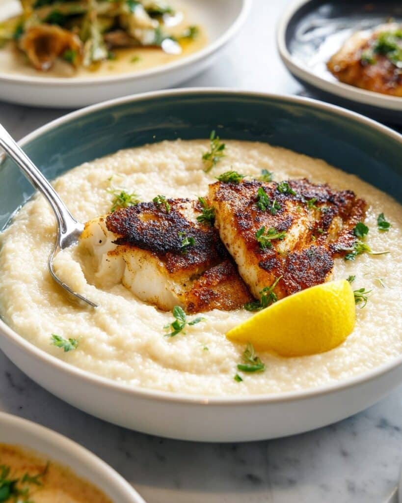 Fish and Cheddar Grits Recipe