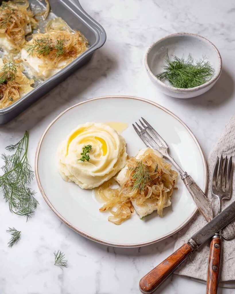Hake with Onions and Dill (Merluza Encebollada con Eneldo) Recipe