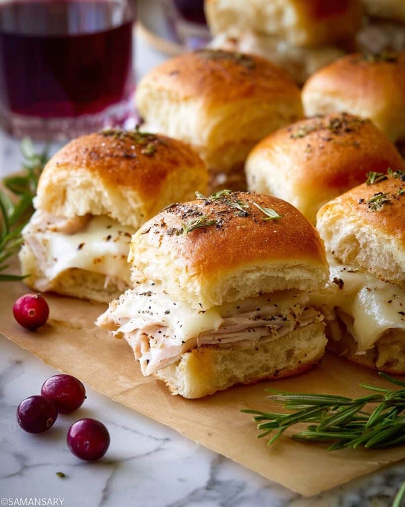 Cheesy Cranberry Turkey Sliders Recipe