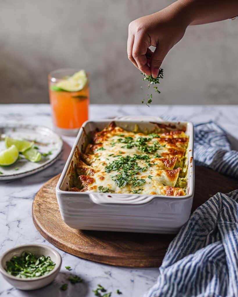 Green Chutney Chicken Enchiladas Recipe