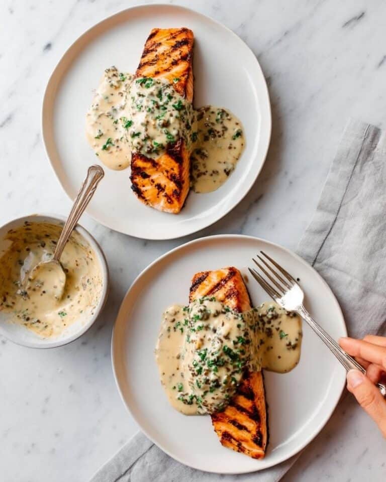 Grilled Salmon with Mustard Chive Sauce Recipe