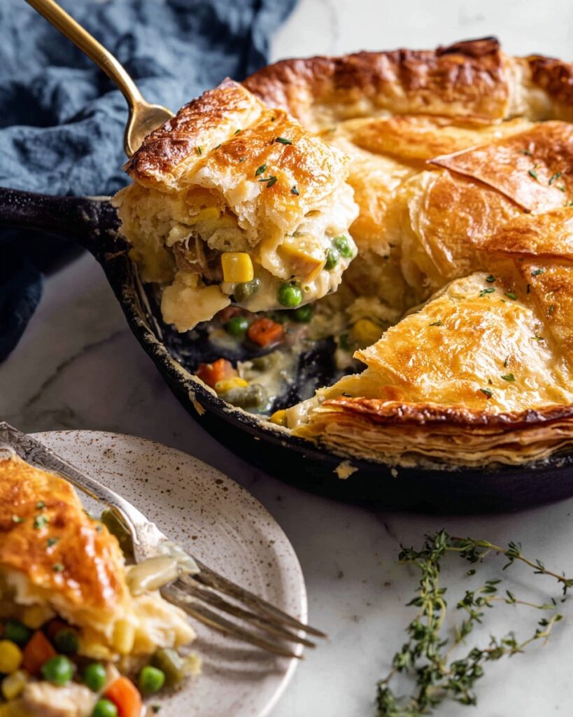 Easy Turkey Pot Pie with Puff Pastry Recipe