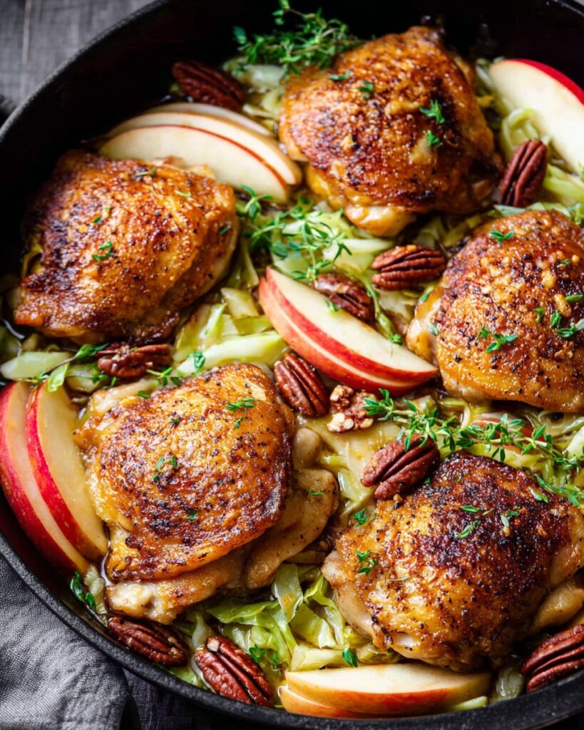 Harvest Chicken Skillet with Apples and Greens Recipe