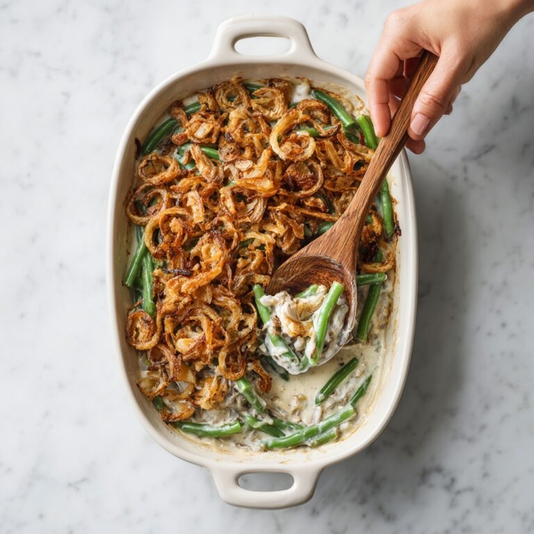 Creamy Green Bean Casserole with Crispy Onions Recipe