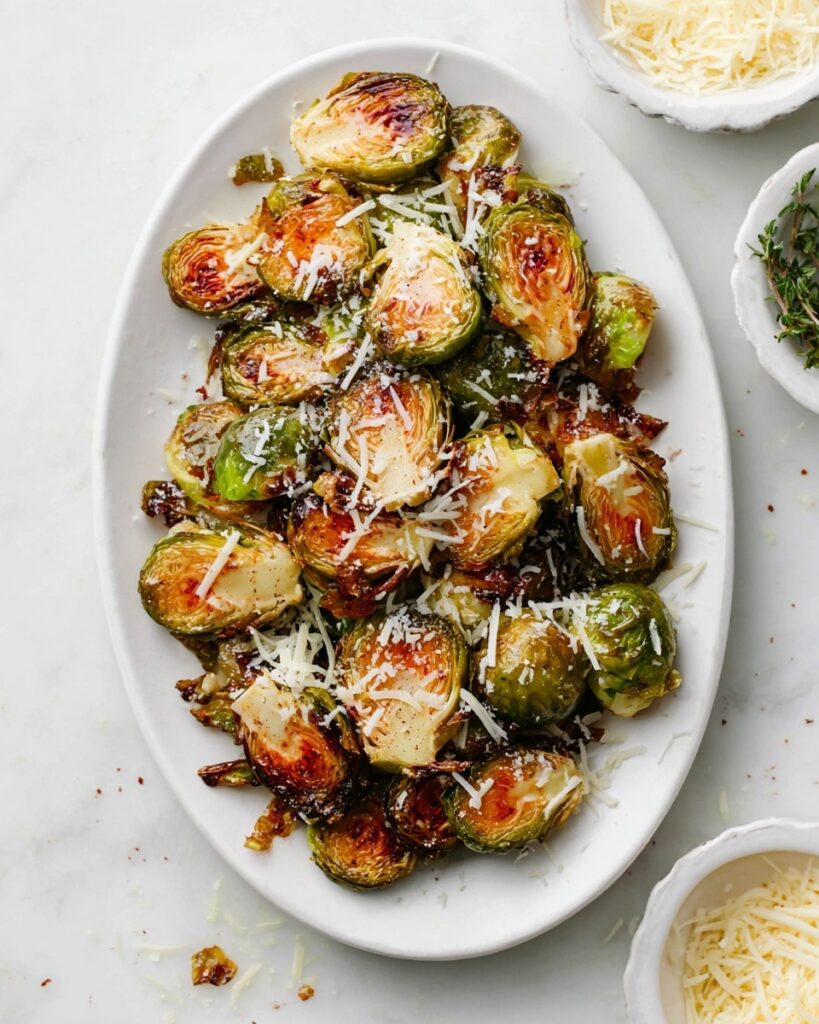 Garlic Parmesan Roasted Brussels Sprouts Recipe