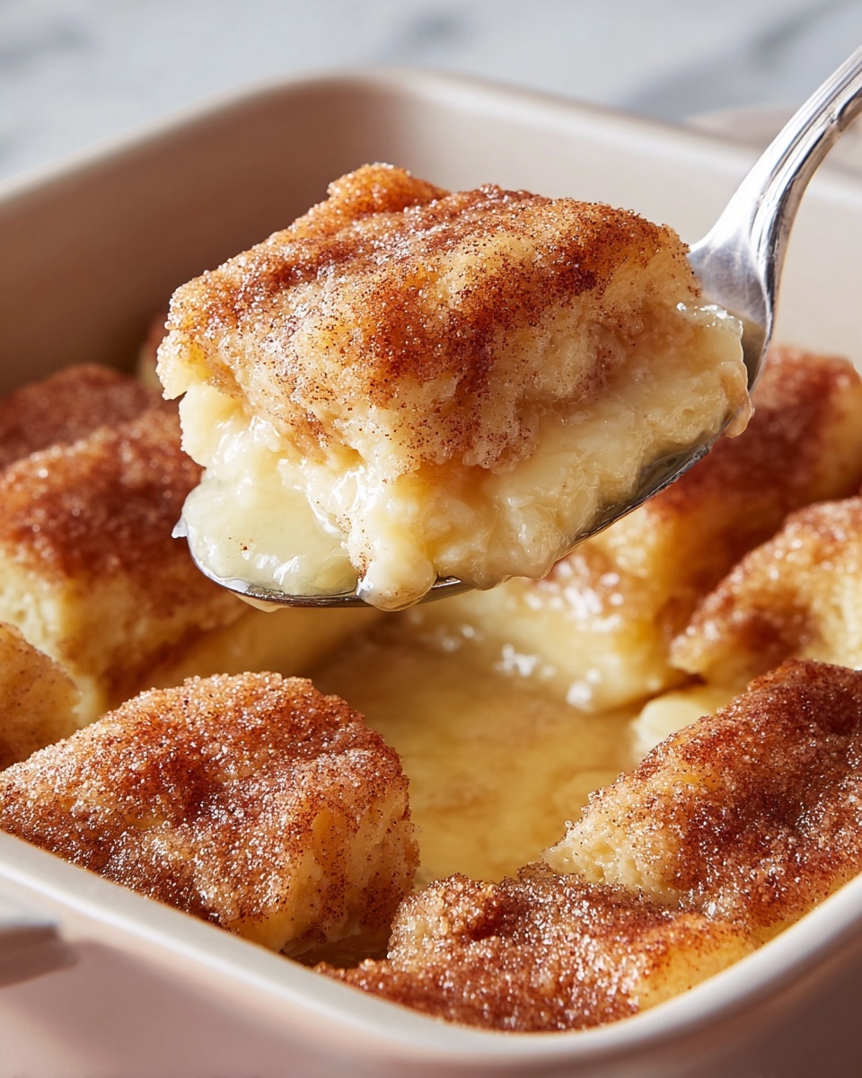 The image shows a dessert served on a white plate with a blue floral pattern. The plate holds two golden brown rolled pastries with a soft texture, sprinkled with a light brown powder that looks like cinnamon. Next to the pastries is a big scoop of smooth white ice cream, slightly melting. A woman's hand is pouring a light brown syrup over the pastries, adding shine and moisture. The dish is placed on a white marbled surface. photo taken with an iphone --ar 4:5 --v 7