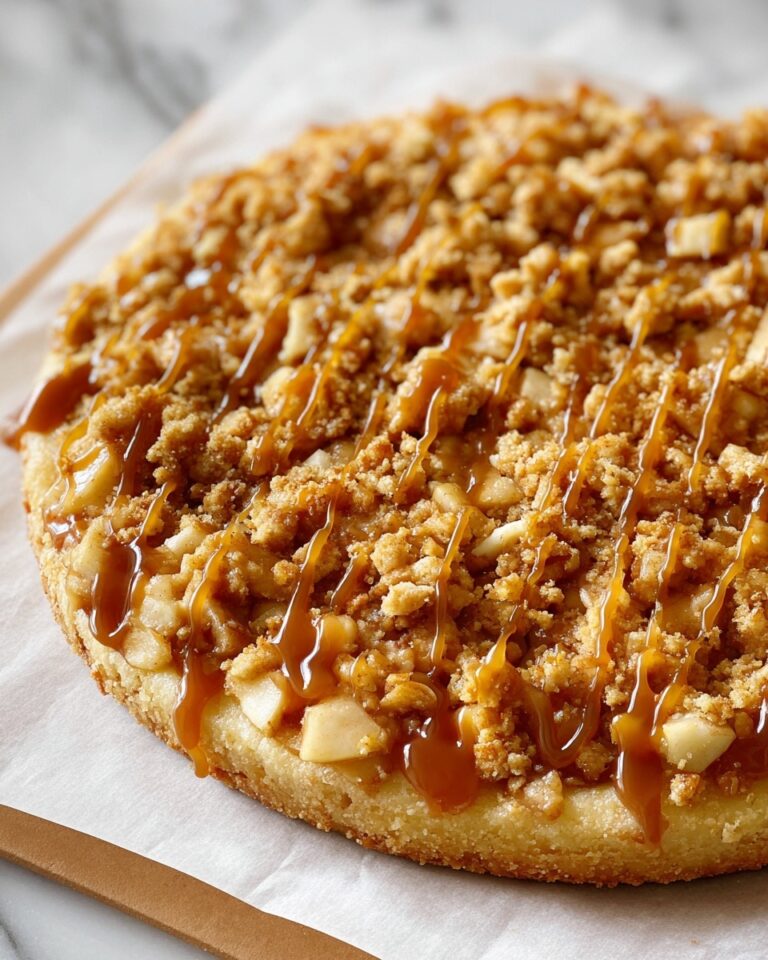Apple Crisp Pizza with Caramel Drizzle Recipe