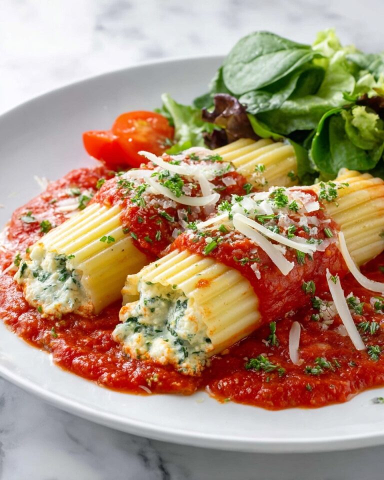 Cheesy Manicotti Bake with Basil Recipe