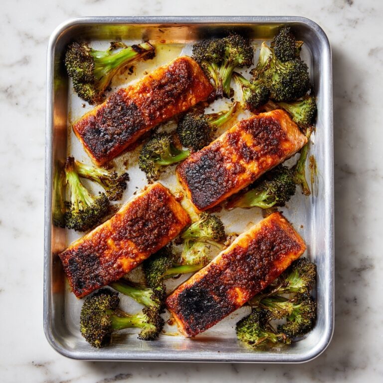 Miso Butter Sheet Pan Salmon and Broccoli Recipe