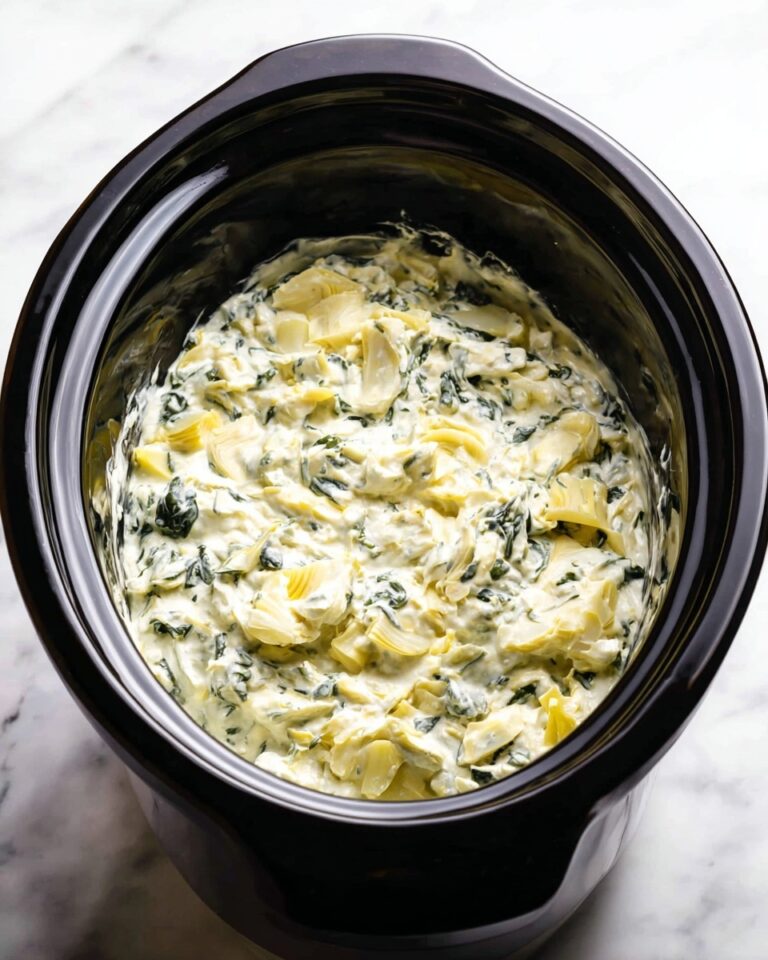 Easy Slow Cooker Spinach Artichoke Dip Recipe