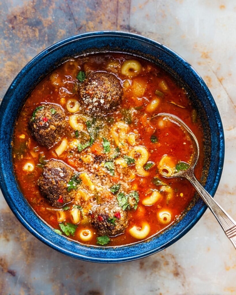 Hearty Meatball Soup with Pasta Recipe