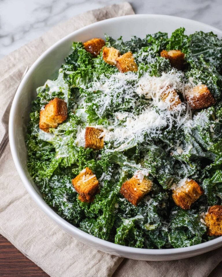 Kale Caesar Salad with Homemade Dressing Recipe