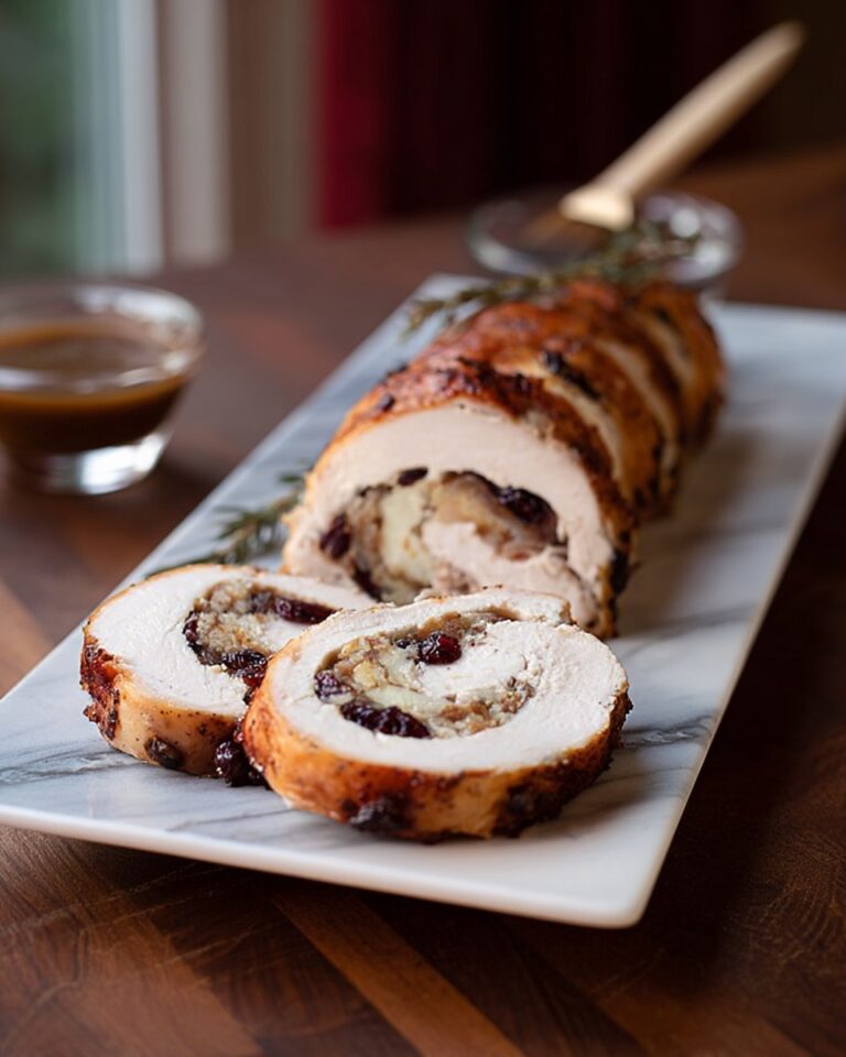 Turkey Roulade with Cranberry Hazelnut Stuffing Recipe