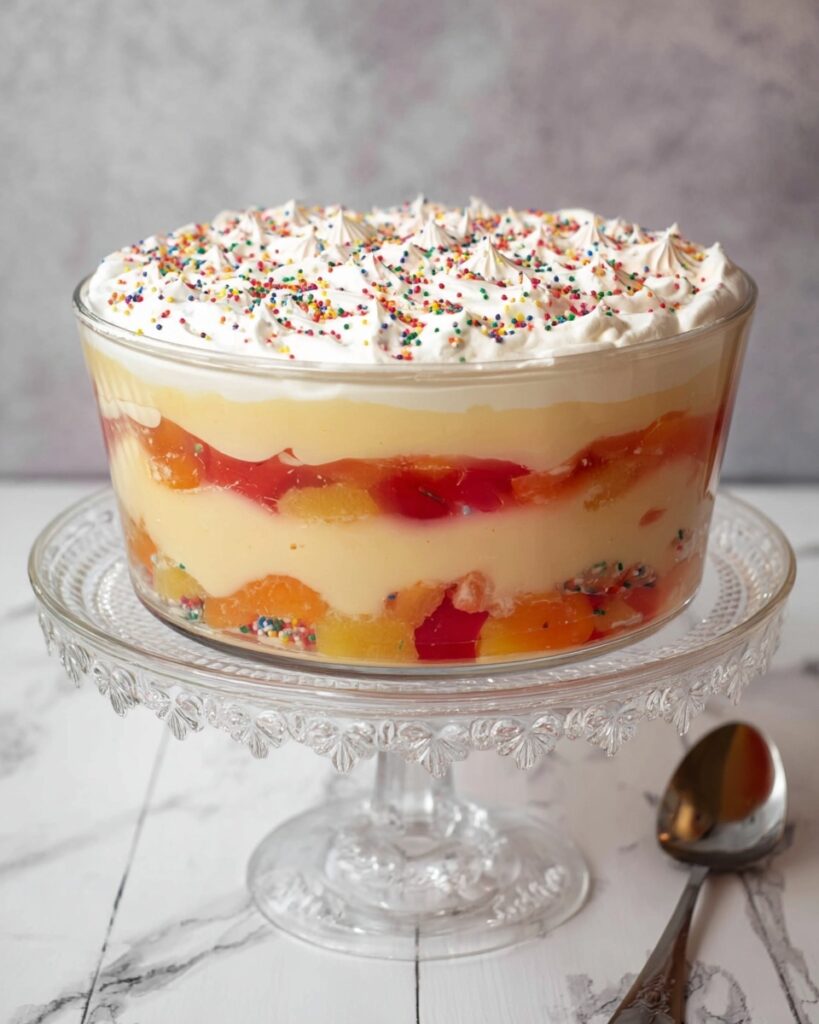 Easy Fruit Trifle Recipe with Jelly and Cream Recipe