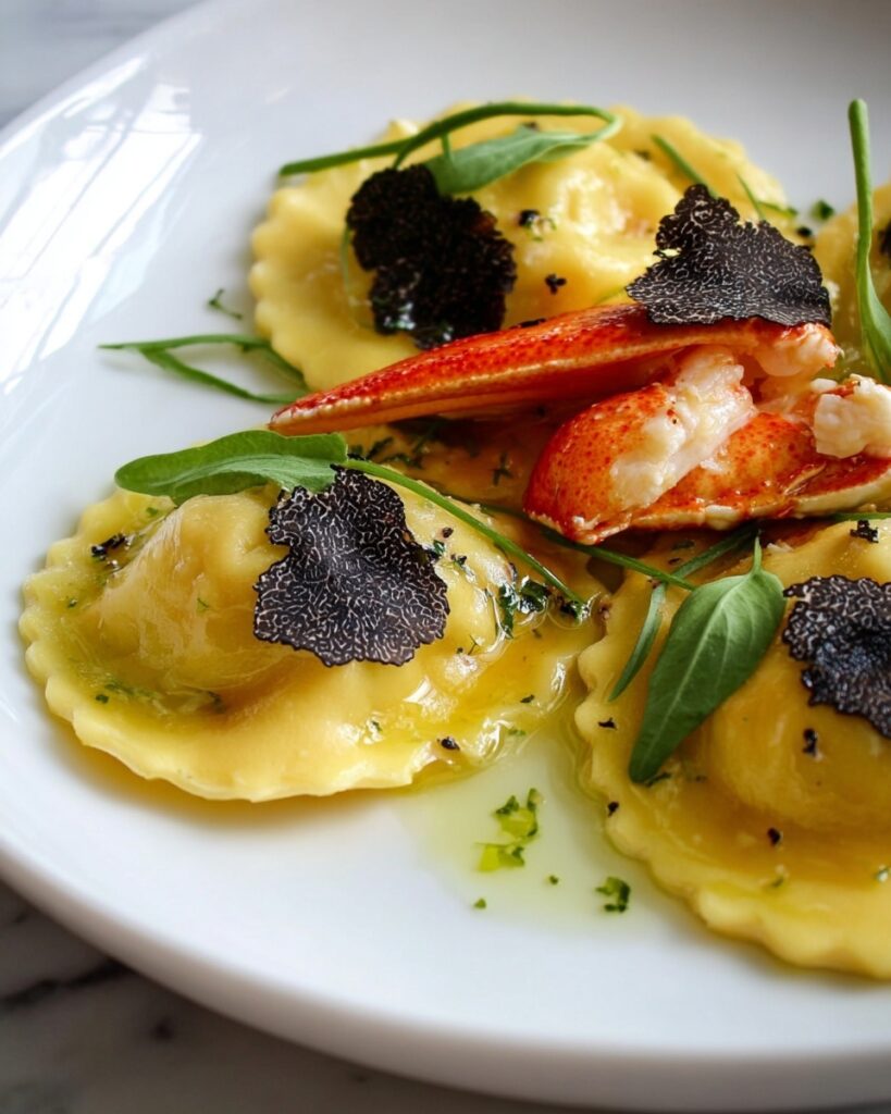 Lobster and Tarragon Ravioli with Truffles Recipe