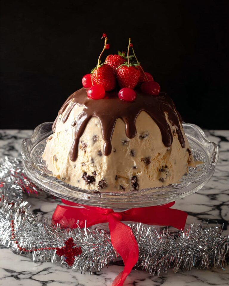 Christmas Ice Cream Pudding with Dried Fruit Recipe